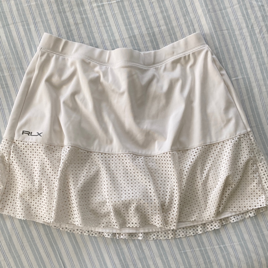 Ralph Lauren Womenâs White Athletic Skort With Eyelet Hem